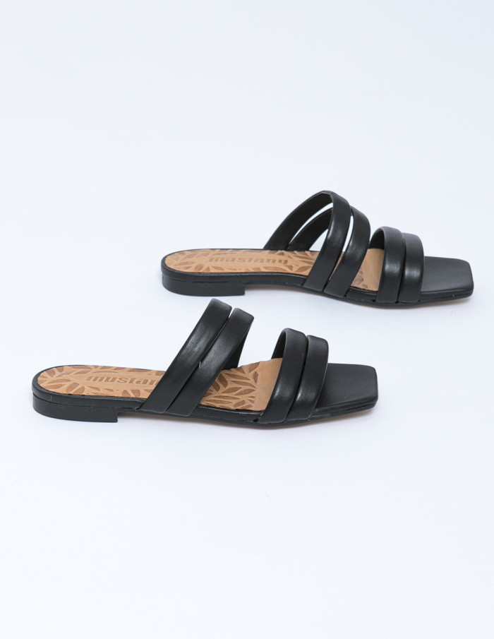 sandalias piel negro mustang sommes demode zaragoza