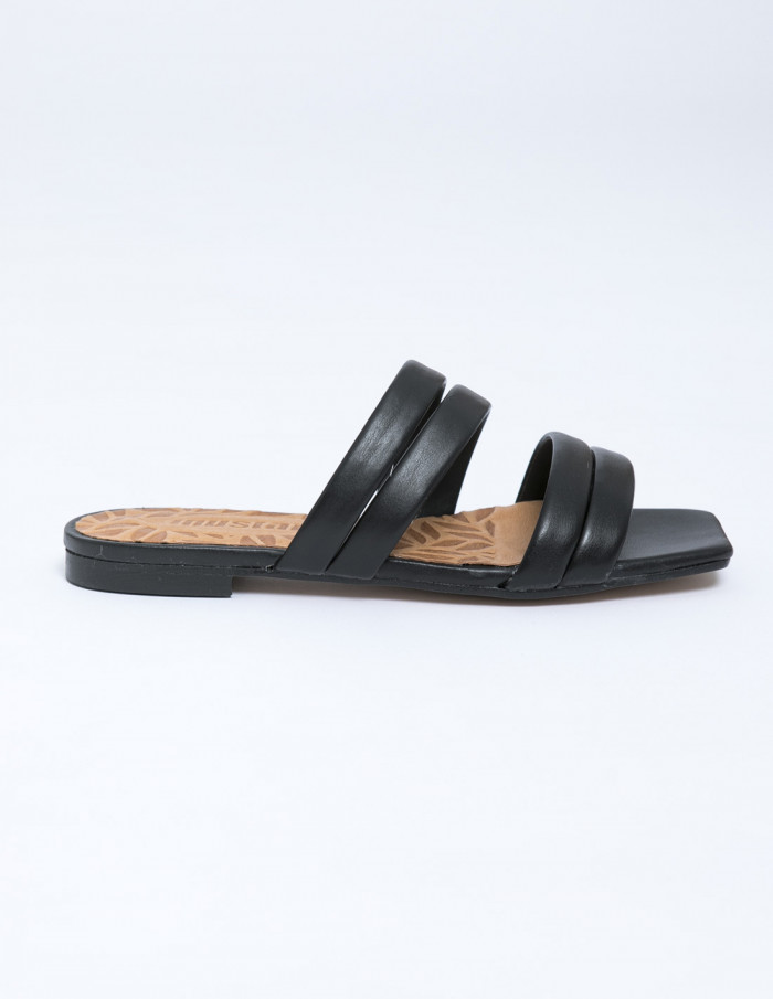 sandalias piel negro mustang sommes demode zaragoza