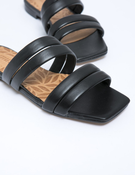 sandalias piel negro mustang sommes demode zaragoza