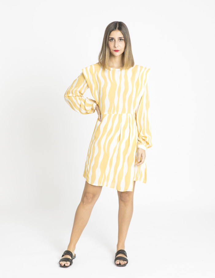 vestido corto estampado cebra efecto hombreras wild pony sommes demode zaragoza