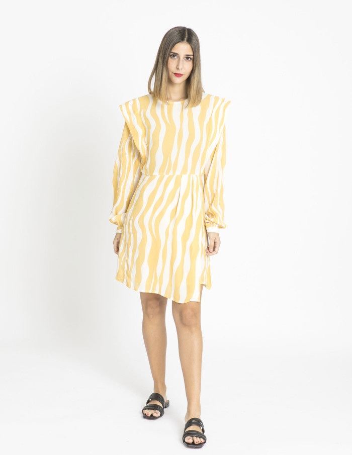 vestido corto estampado cebra efecto hombreras wild pony sommes demode zaragoza