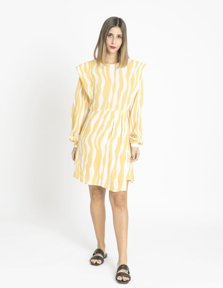vestido corto estampado cebra efecto hombreras wild pony sommes demode zaragoza