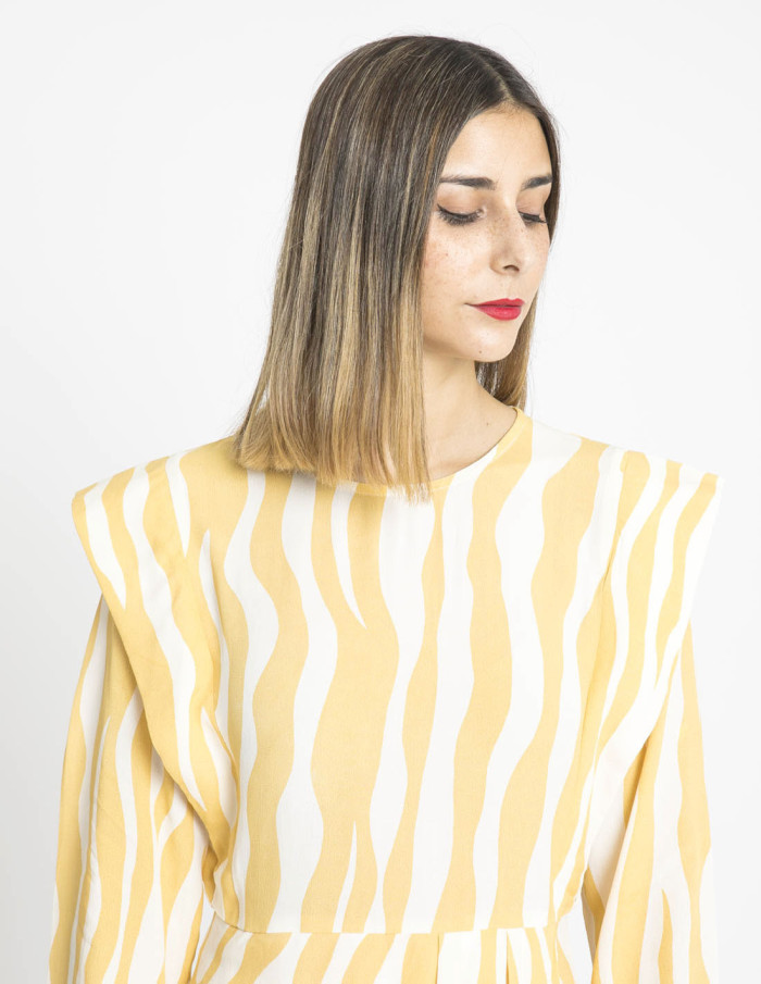 vestido corto estampado cebra efecto hombreras wild pony sommes demode zaragoza
