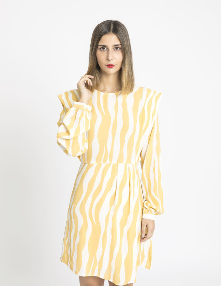 vestido corto estampado cebra efecto hombreras wild pony sommes demode zaragoza