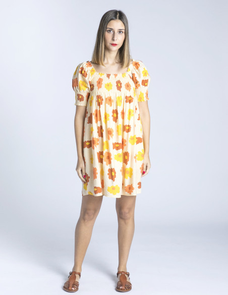 vestido babydoll flores naranjas wild pony sommes demode zaragoza