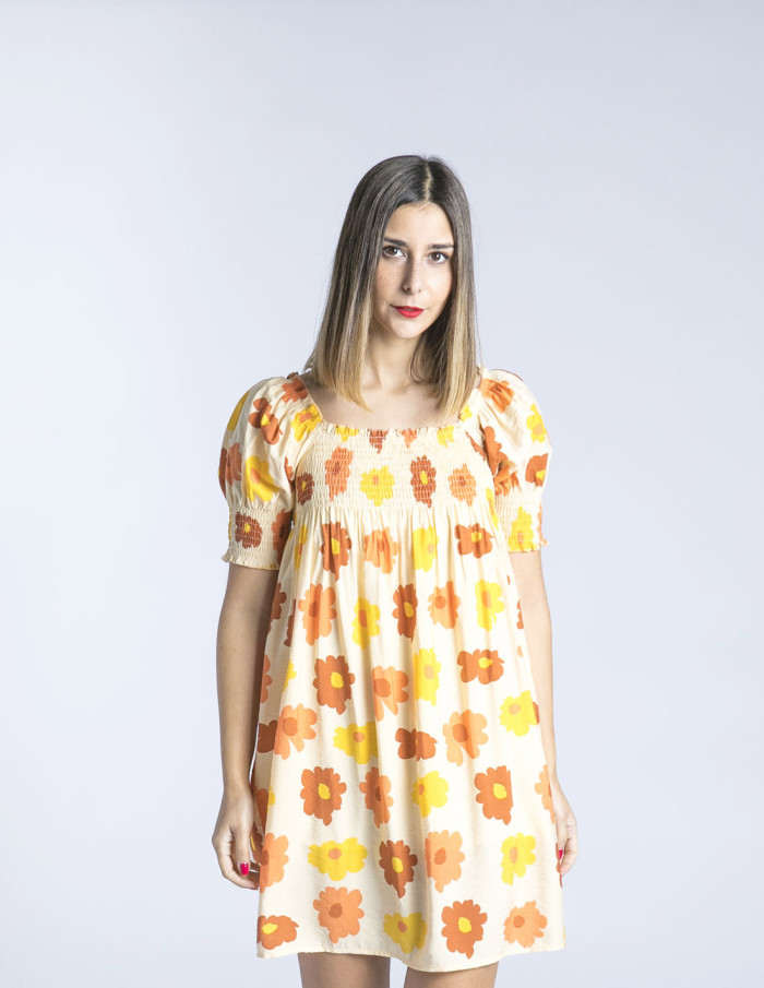 vestido babydoll flores naranjas wild pony sommes demode zaragoza
