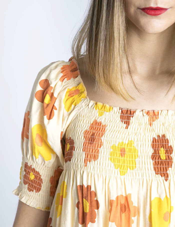 vestido babydoll flores naranjas wild pony sommes demode zaragoza