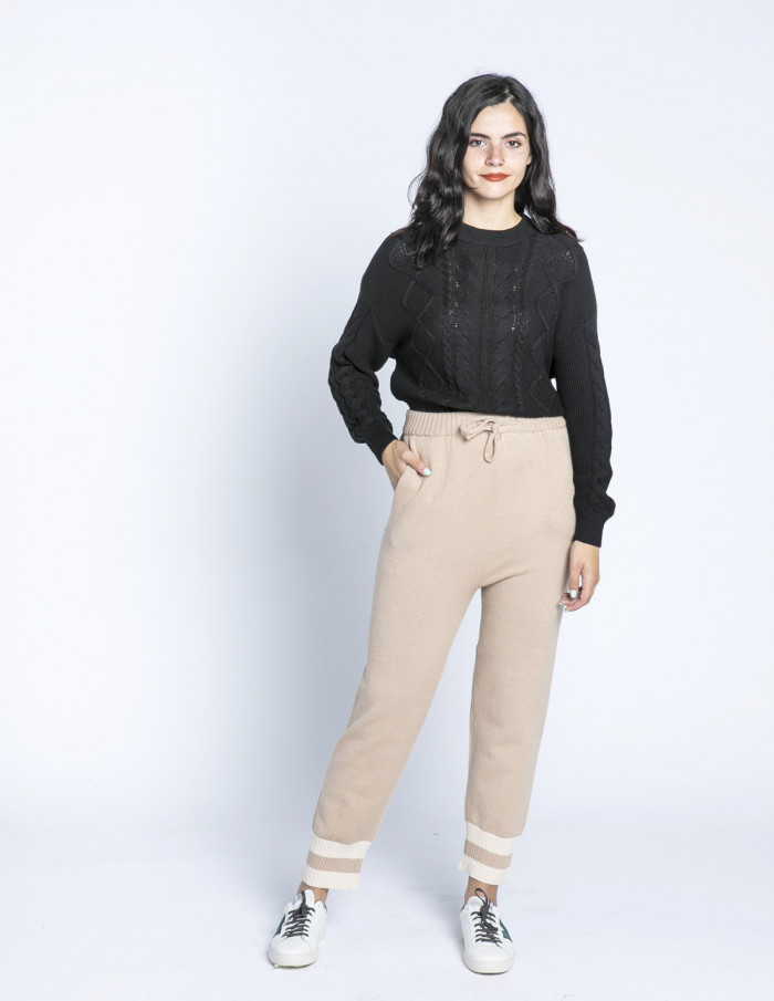 pantalon jogger punto beige skatie sommes demode zaragoza