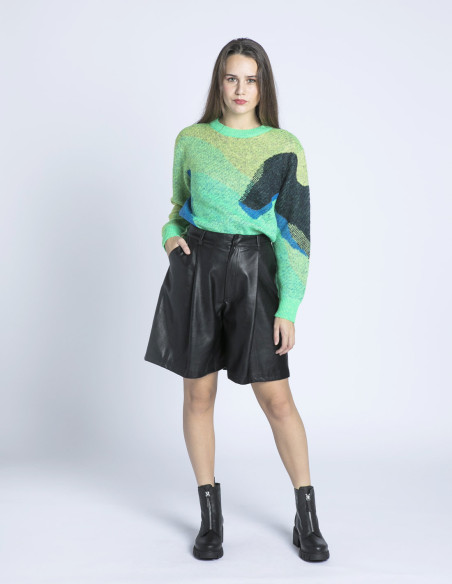 bermudas negras efecto piel wild pony sommes demode zaragoza