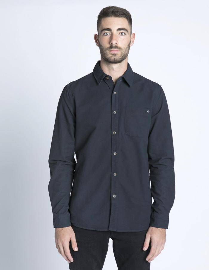camisa azul oscuro vero solid sommes demode zaragoza