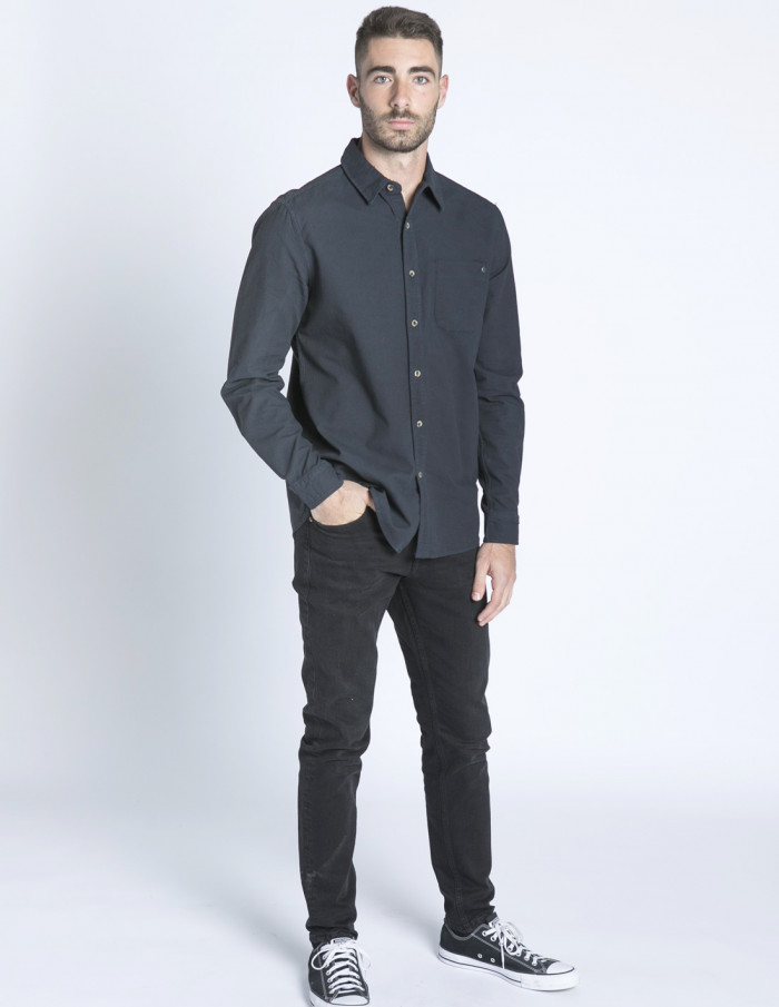 camisa azul oscuro vero solid sommes demode zaragoza