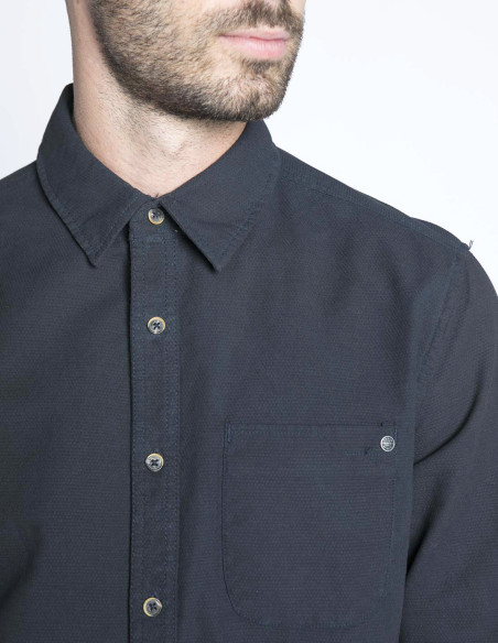 camisa azul oscuro vero solid sommes demode zaragoza