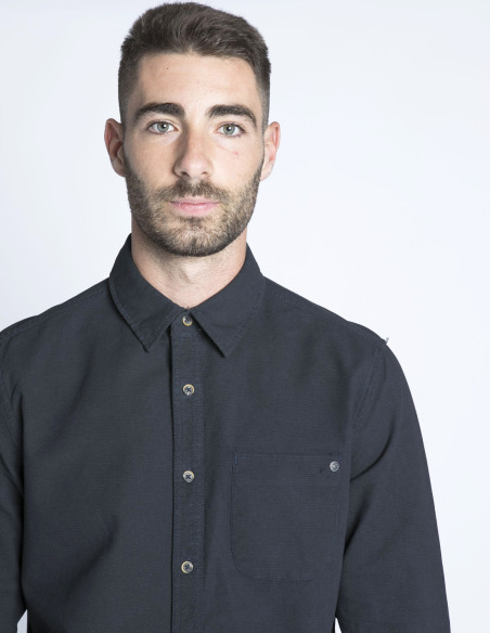 camisa azul oscuro vero solid sommes demode zaragoza
