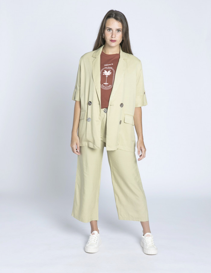 blazer manga corta beige skatie sommes demode zaragoza