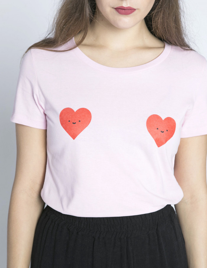 herramienta silencio Collar Comprar Camiseta rosa corazones de la marca Kling en Sommes Demode