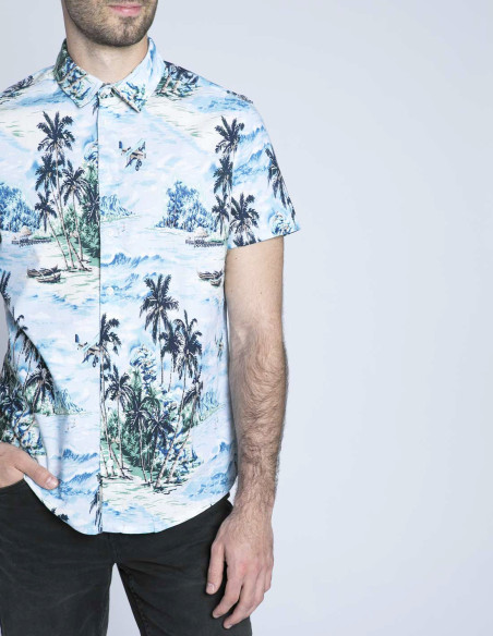 camisa azul claro tropical blend sommes demode zaragoza