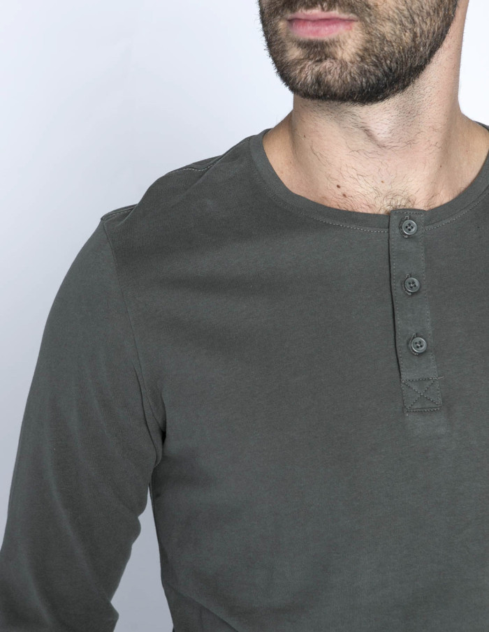 camiseta gris botones vinton solid sommes demode zaragoza