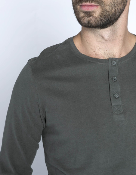 camiseta gris botones vinton solid sommes demode zaragoza