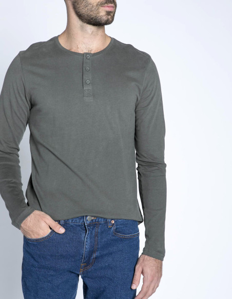 camiseta gris botones vinton solid sommes demode zaragoza