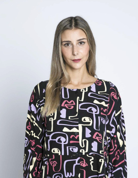blusa negra faces multicolor pepa loves sommes demode zaragoza