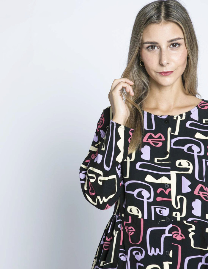 blusa negra faces multicolor pepa loves sommes demode zaragoza