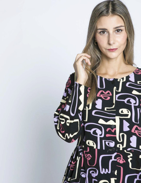 blusa negra faces multicolor pepa loves sommes demode zaragoza