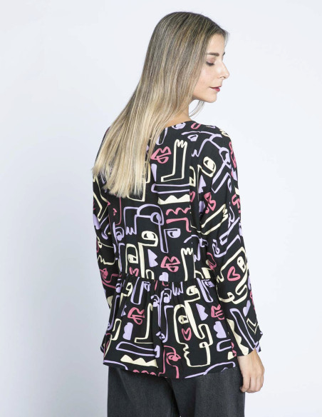 blusa negra faces multicolor pepa loves sommes demode zaragoza