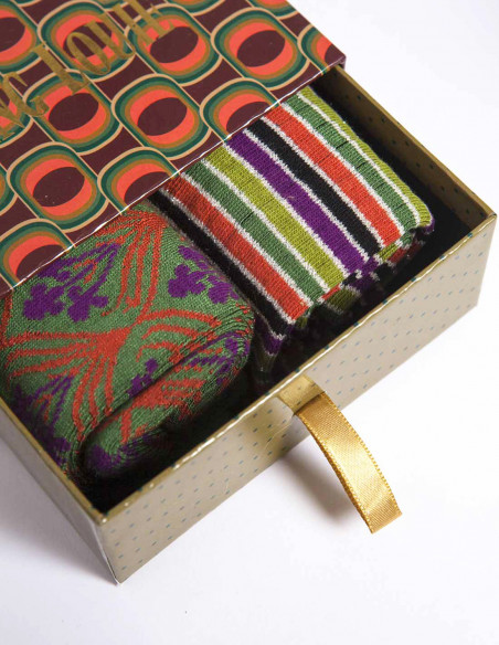 gift box calcetines groovy kale green king louie sommes demode zaragoza
