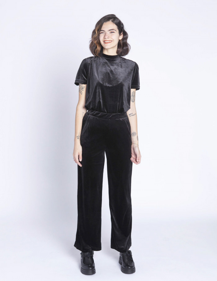 pantalon terciopelo negro lavanny ichi sommes demode zaragoza
