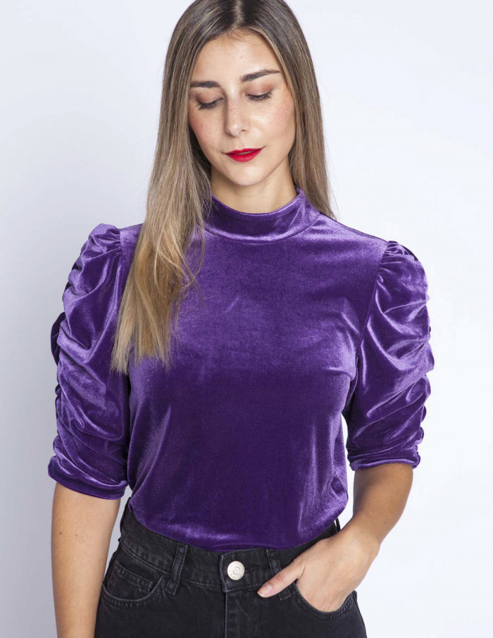 top terciopelo lila perlina byoung sommes demode zaragoza
