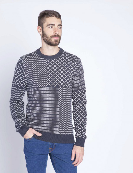 jersey navy geometria karl casual friday sommes demode zaragoza