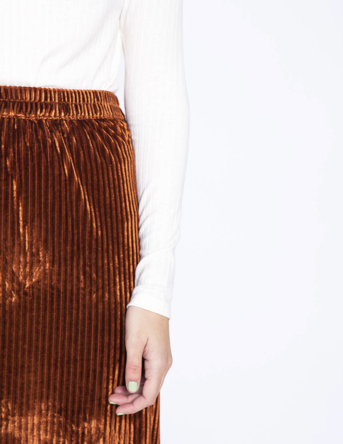 falda midi terciopelo marron compañia fantastica sommes demode zaragoza