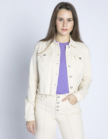 CAZADORA CROPPED LOLA BEIGE DESIRES SOMMES DEMODE ZARAGOZA