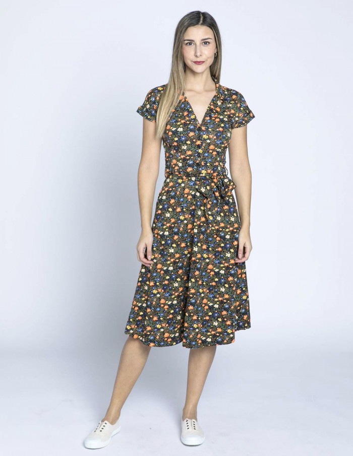 vestido negro florecillas darcy king louie sommes demode zaragoza