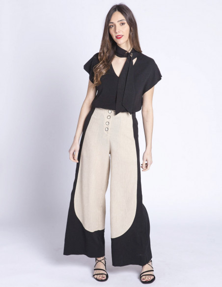 pantalon palazzo bicolor skatie sommes demode zaragoza