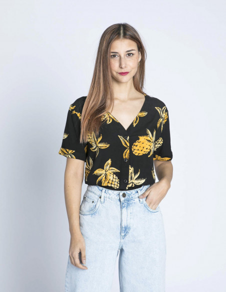 camisa negra piñas chika sugarhill brighton sommes demode zaragoza