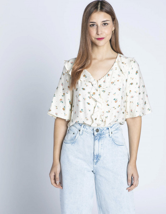 blusa florecillas y volantes donna atelier reve sommes demode zaragoza