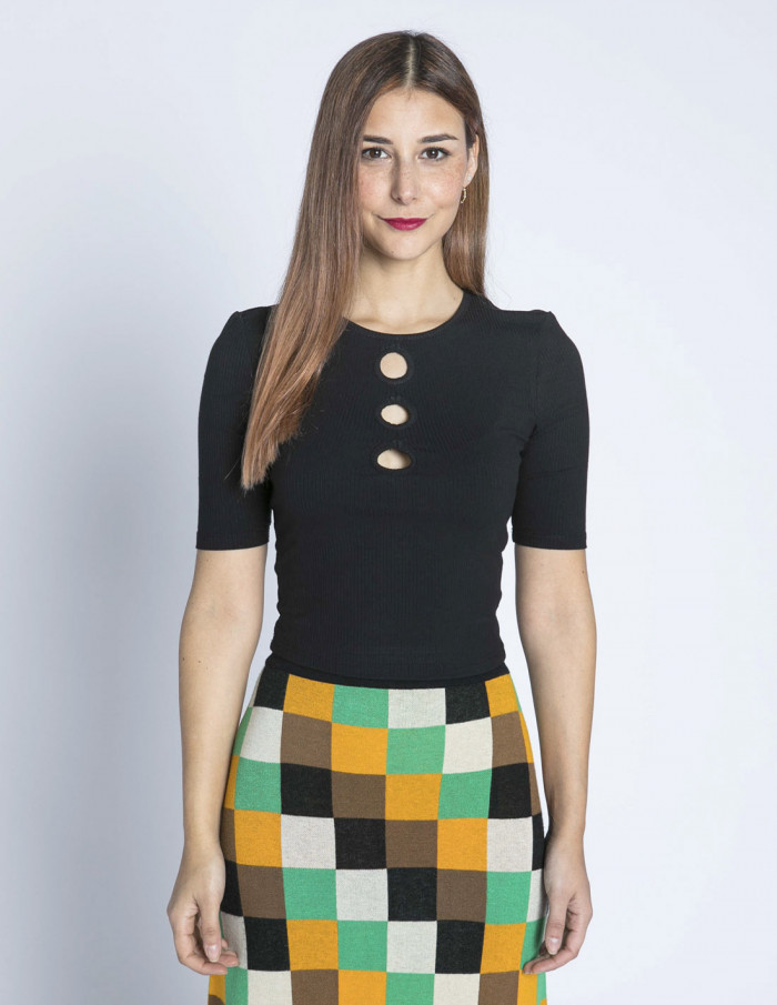 camiseta crop negro aberturas glamorous sommes demode zaragoza