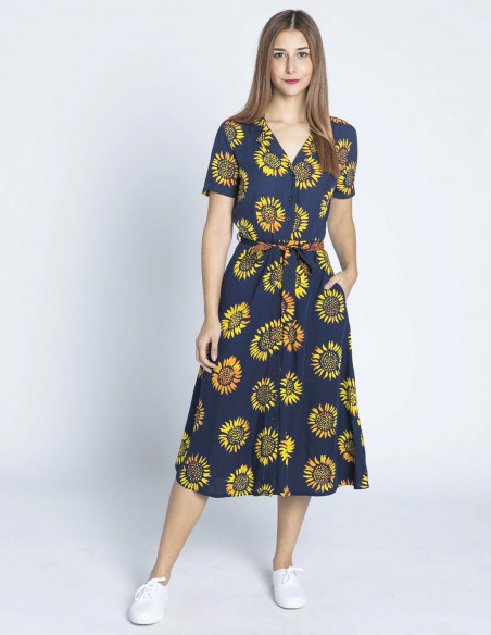 vestido camisero azul girasoles fiona sugarhill sommes demode zaragoza