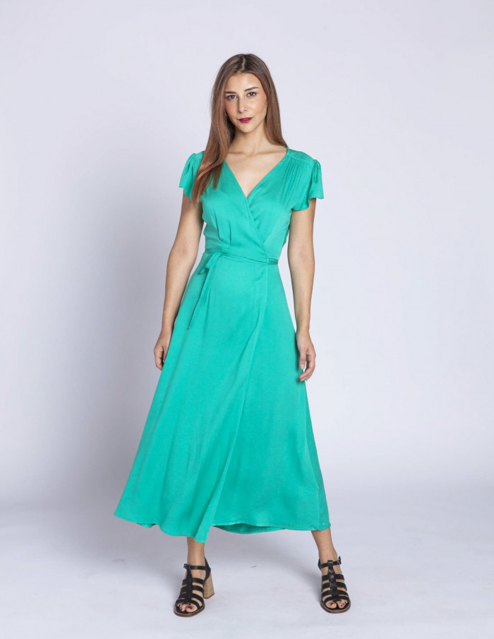 vestido cruzado verde jolie grace & mila sommes demode zaragoza