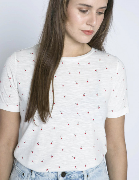 camiseta blanca cerezas hazel fransa sommes demode zaragoza