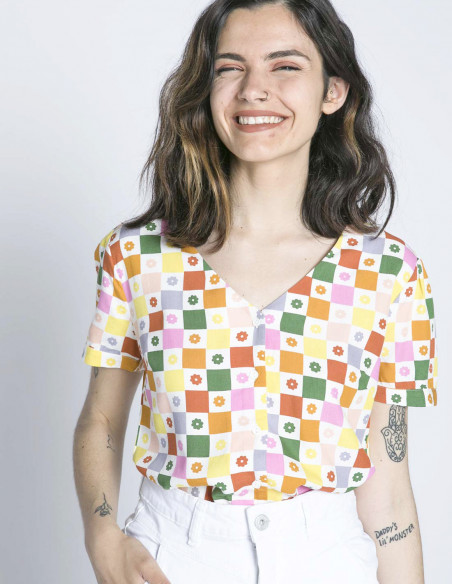 camisa cuadros y flores viola sugarhill sommes demode zaragoza