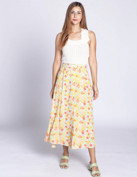 falda midi flores multicolor adrianna artlove sommes demode zaragoza
