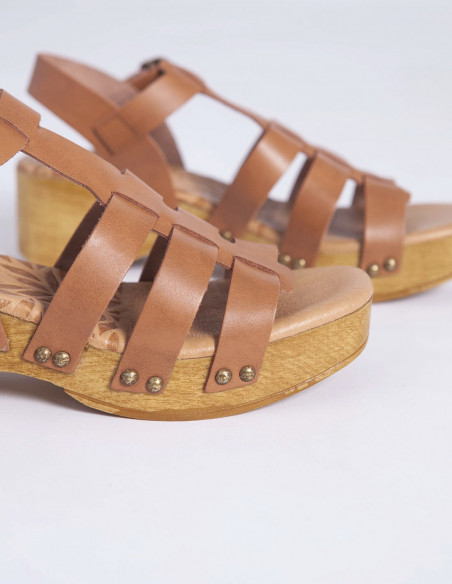 sandalias zueco elois marron mustang sommes demode zaragoza