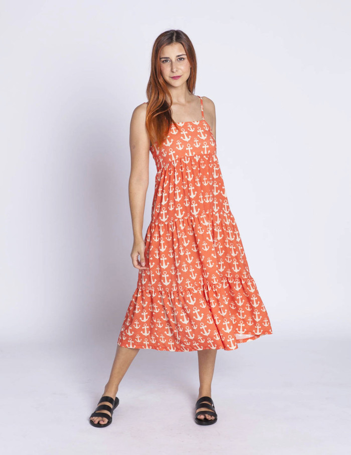 vestido naranja anclas charlotte a bicyclette sommes demode zaragoza