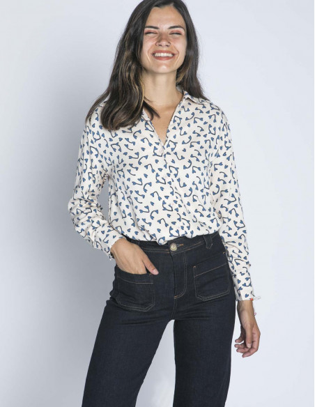 camisa corazones azules compañia fantastica sommes demode zaragoza