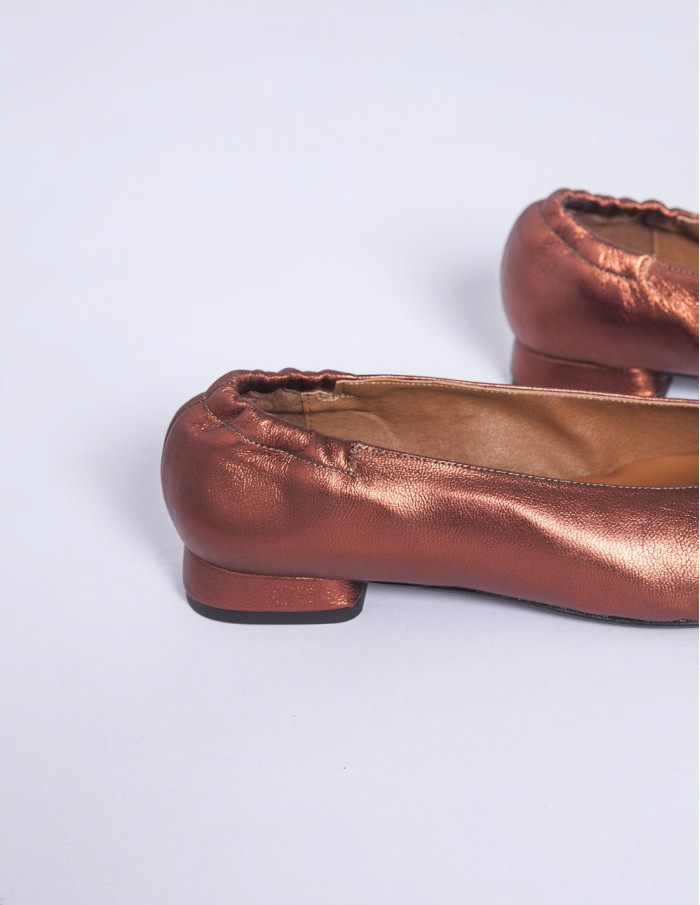 zapato plano cobre metal barminton sommes demode zaragoza