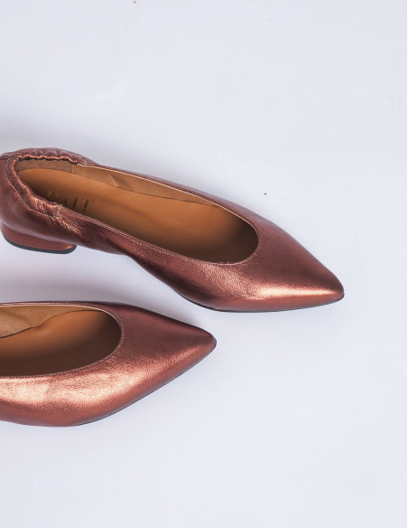 zapato plano cobre metal barminton sommes demode zaragoza