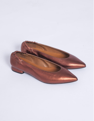 zapato plano cobre metal barminton sommes demode zaragoza