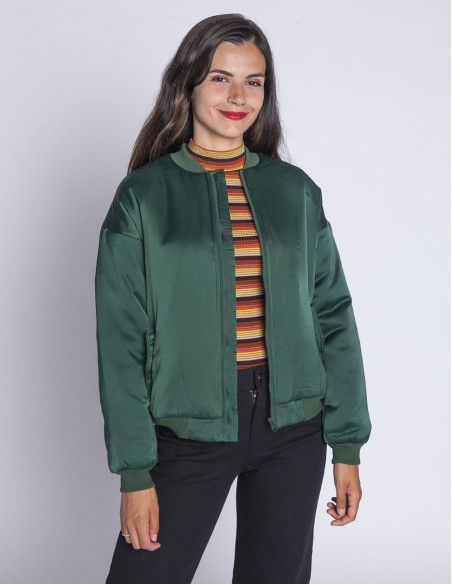 chaqueta bomber verde satinada compañia fantastica sommes demode zaragoza